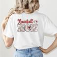 Vintage Baseball Mom Sports Fan Love Heart Women's T-Shirt Back Print Vintage Baseball Mom Sports Fan Love Heart Women's T-Shirt Back Print
