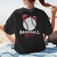 Softball Baseball Mom Floral Tee Mother's Day Women's T-Shirt Back Print Softball Baseball Mom Floral Tee Mother's Day Women's T-Shirt Back Print