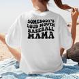 Somebody's Loud Mouth Baseball Mama Baseball Mom Women's T-Shirt Back Print Somebody's Loud Mouth Baseball Mama Baseball Mom Women's T-Shirt Back Print
