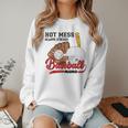 Baseball Mom Hot Mess Always Stressed Baseball Mama Women Crewneck Sweatshirt