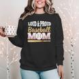 Baseball Mom Leopard Print Loud And Proud With Ball & Bat Women Crewneck Sweatshirt Baseball Mom Leopard Print Loud And Proud With Ball & Bat Women Crewneck Sweatshirt