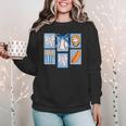 Stamps Coquette Bow Baseball Kids Youth Girls Baseball Mom Women Crewneck Sweatshirt
