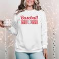 Baseball Mom Cute Mother Fans Baseball Graphic Raglan Baseball Tee Women Crewneck Sweatshirt