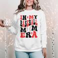 In My Baseball Mom Era Groovy Mom Women Crewneck Sweatshirt