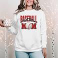 Baseball Mom Sports Red Women Crewneck Sweatshirt