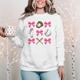 Baseball Nana Era Bows Baseball Mom Women Women Crewneck Sweatshirt