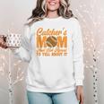 Catcher's Mom And Not Afraid Leopard Baseball Mom Women Crewneck Sweatshirt Catcher's Mom And Not Afraid Leopard Baseball Mom Women Crewneck Sweatshirt