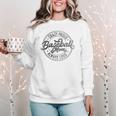Crazy Proud Always Loud Baseball Mom Saying Graphic Women Crewneck Sweatshirt