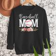 Floral Baseball Mom Mother's Day Cute Baseball Mama Mommy Women Crewneck Sweatshirt