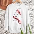 4 Laces 4th Birthday Boy Four Years Baseball Mom T-Shirt Women Crewneck Sweatshirt