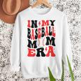 In My Baseball Mom Era Groovy Mom Women Crewneck Sweatshirt