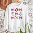 Baseball Nana Era Bows Baseball Mom Women Women Crewneck Sweatshirt