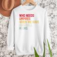 Who Needs Umpires When We Have Baseball Moms Vintage Women Crewneck Sweatshirt Who Needs Umpires When We Have Baseball Moms Vintage Women Crewneck Sweatshirt
