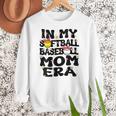 In My Softball Baseball Mom Era Retro Groovy Mom Of Both Women Crewneck Sweatshirt In My Softball Baseball Mom Era Retro Groovy Mom Of Both Women Crewneck Sweatshirt