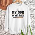 My Son Will Be On The Field Baseball Mom Women Crewneck Sweatshirt