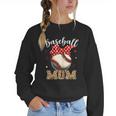 Baseball Mom Headband Leopard Baseball Ball Mother's Day Women Crewneck Sweatshirt Baseball Mom Headband Leopard Baseball Ball Mother's Day Women Crewneck Sweatshirt