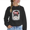 Baseball Mom Messy Bun Hair Player Mom Women Crewneck Sweatshirt Baseball Mom Messy Bun Hair Player Mom Women Crewneck Sweatshirt