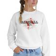 Distressed Baseball Mom Women Crewneck Sweatshirt Distressed Baseball Mom Women Crewneck Sweatshirt