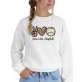 Peace Love Baseball Mom Leopard Print Cheetah Pattern Women Crewneck Sweatshirt Peace Love Baseball Mom Leopard Print Cheetah Pattern Women Crewneck Sweatshirt