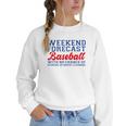 Retro Baseball Mom Mother's Day Weekend Forecast Baseball Women Crewneck Sweatshirt