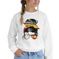 Spanish Baseball Mom Messy Bun Spain Baseball Girl Women Crewneck Sweatshirt