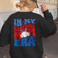 In My Baseball Mom Era Groovy Baseball Mother's Day US Flag Women's Sweatshirt Back Print
