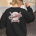 Baseball Mom Vintage Retro Game Day Son Supporter Fan Women's Sweatshirt Back Print