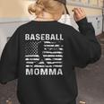 Baseball Momma Mom USA Flag 4th Of July Women's Sweatshirt Back Print Baseball Momma Mom USA Flag 4th Of July Women's Sweatshirt Back Print