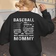 Baseball Mommy Mom USA Flag 4th Of July Women's Sweatshirt Back Print Baseball Mommy Mom USA Flag 4th Of July Women's Sweatshirt Back Print