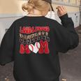 Loud Proud Baseball Mom Red Team Leopard Baseball Mom Squad Women's Sweatshirt Back Print