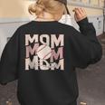 Women's Retro Baseball Mama Distressed Baseball Mom Life Women's Sweatshirt Back Print