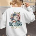 Artsy Baseball Mom Flowers Unique Game Day Ball Distressed Women's Sweatshirt Back Print Artsy Baseball Mom Flowers Unique Game Day Ball Distressed Women's Sweatshirt Back Print