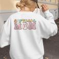 Baseball Mom Bleached Messy Bun Game Day Women's Sweatshirt Back Print Baseball Mom Bleached Messy Bun Game Day Women's Sweatshirt Back Print