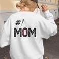 Baseball Mom Number One 1 Mother Baseball Lover Mother's Day Women's Sweatshirt Back Print Baseball Mom Number One 1 Mother Baseball Lover Mother's Day Women's Sweatshirt Back Print