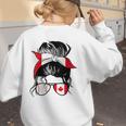Canadian Baseball Mom Canada Flag Baseball Girl Women's Sweatshirt Back Print Canadian Baseball Mom Canada Flag Baseball Girl Women's Sweatshirt Back Print