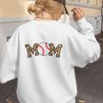 Catcher Mom Baseball Mom Leopard Game Day Women's Sweatshirt Back Print Catcher Mom Baseball Mom Leopard Game Day Women's Sweatshirt Back Print