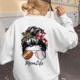 Football Mom Baseball Mom Life Messy Bun Mom Of Both Women's Sweatshirt Back Print Football Mom Baseball Mom Life Messy Bun Mom Of Both Women's Sweatshirt Back Print