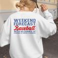 Retro Baseball Mom Mother's Day Weekend Forecast Baseball Women's Sweatshirt Back Print Retro Baseball Mom Mother's Day Weekend Forecast Baseball Women's Sweatshirt Back Print