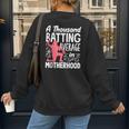Baseball Mom Heart Ball Graphic Mother's Day Women's Sweatshirt Back Print Baseball Mom Heart Ball Graphic Mother's Day Women's Sweatshirt Back Print