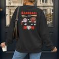 Baseball Mom Heart Baseball Mama Mother's Day Women's Sweatshirt Back Print
