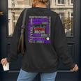 Baseball Mom Traits For Great Mothers Grey And Purple Women's Sweatshirt Back Print