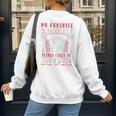 My Favorite Baseball Player Calls Me Mom Proud Baseball Mom Premium Women's Sweatshirt Back Print