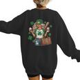 Baseball Mom Green Shamrock St Patrick Day Women Women's Sweatshirt Back Print