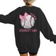 Mama Biggest Fan Coquette Bow Baseball Mom Fan Mother's Day Women's Sweatshirt Back Print