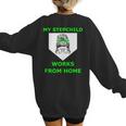 Messy Bun Baseball Mom My Stepchild Works From Home Women's Sweatshirt Back Print Messy Bun Baseball Mom My Stepchild Works From Home Women's Sweatshirt Back Print