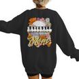 Retro Groovy Baseball Mom Family Matching Women Women's Sweatshirt Back Print Retro Groovy Baseball Mom Family Matching Women Women's Sweatshirt Back Print