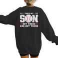 Thats My Son Out There And Not Yours Baseball Mom Women's Sweatshirt Back Print Thats My Son Out There And Not Yours Baseball Mom Women's Sweatshirt Back Print