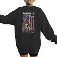 Vintage USA Flag Baseball Player Proud Baseball Mom Women's Sweatshirt Back Print Vintage USA Flag Baseball Player Proud Baseball Mom Women's Sweatshirt Back Print