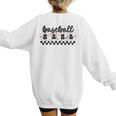 Baseball Mama Retro Groovy Baseball Mom Mother Game Day Women's Sweatshirt Back Print