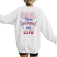 Baseball Mom Loud & Proud Since 1970 Raglan Baseball Tee Women's Sweatshirt Back Print